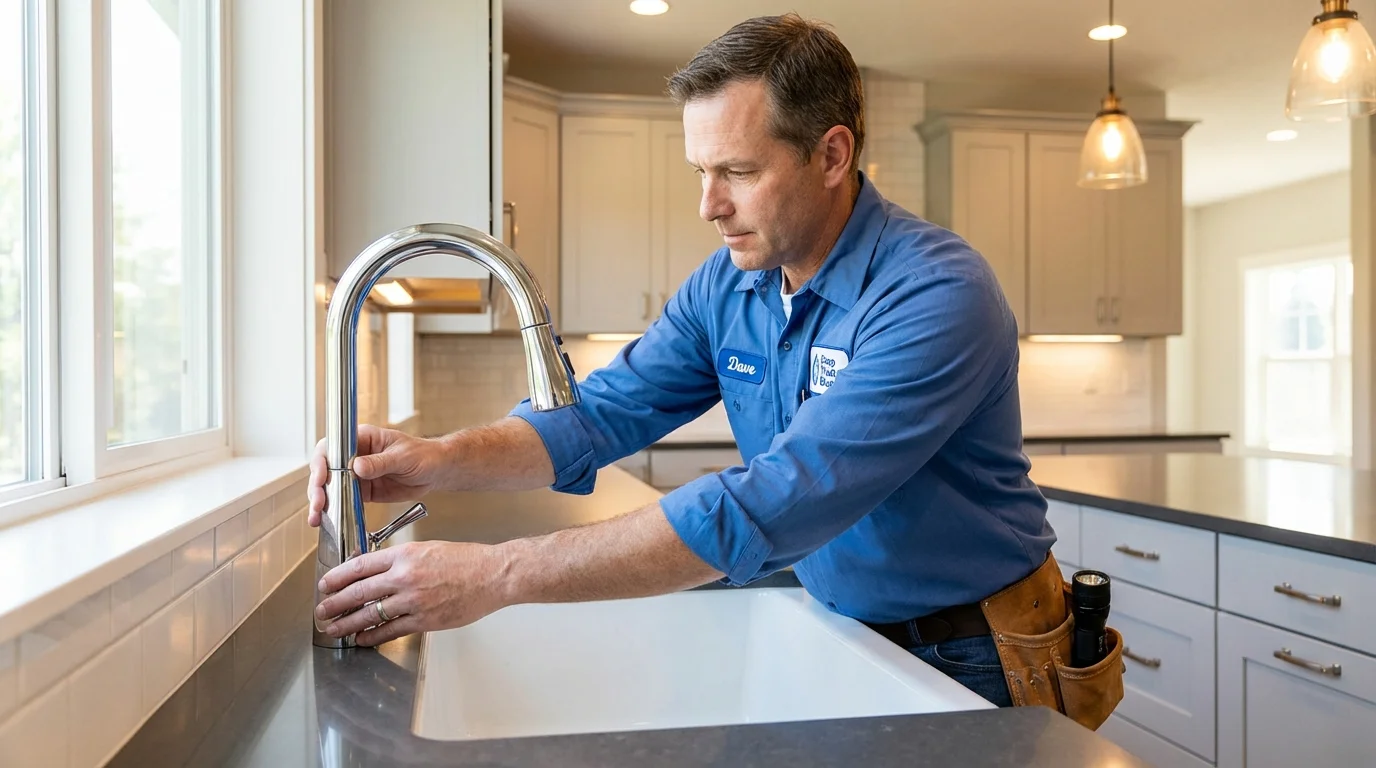 Kitchen faucet installation by Johns Plumbing LLC in Gloucester